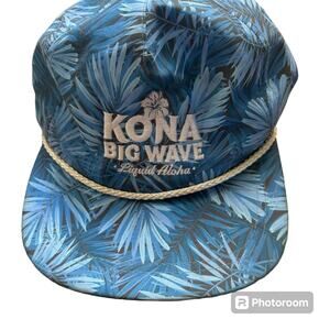 Kona Brewing Company Adjustable All‎ Over Print Baseball Hat Cap Blue Foliage